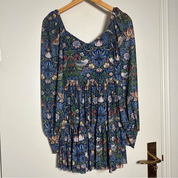 STRAWBERRY THIEF BLUE SWEET FRILL DRESS - LIMITED EDITION BLACKMILK - Picture 4 of 5